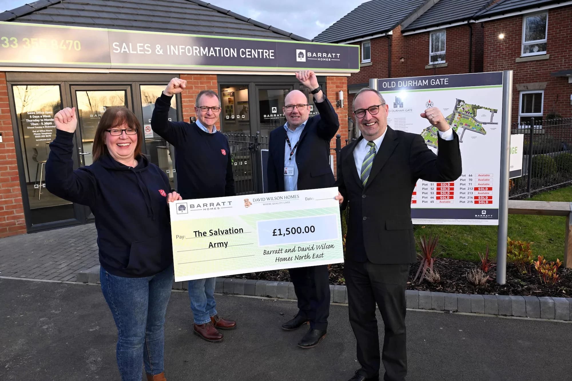 Durham’s Salvation Army Donation Centre Marks Two Years with Generous Barratt Homes Contribution