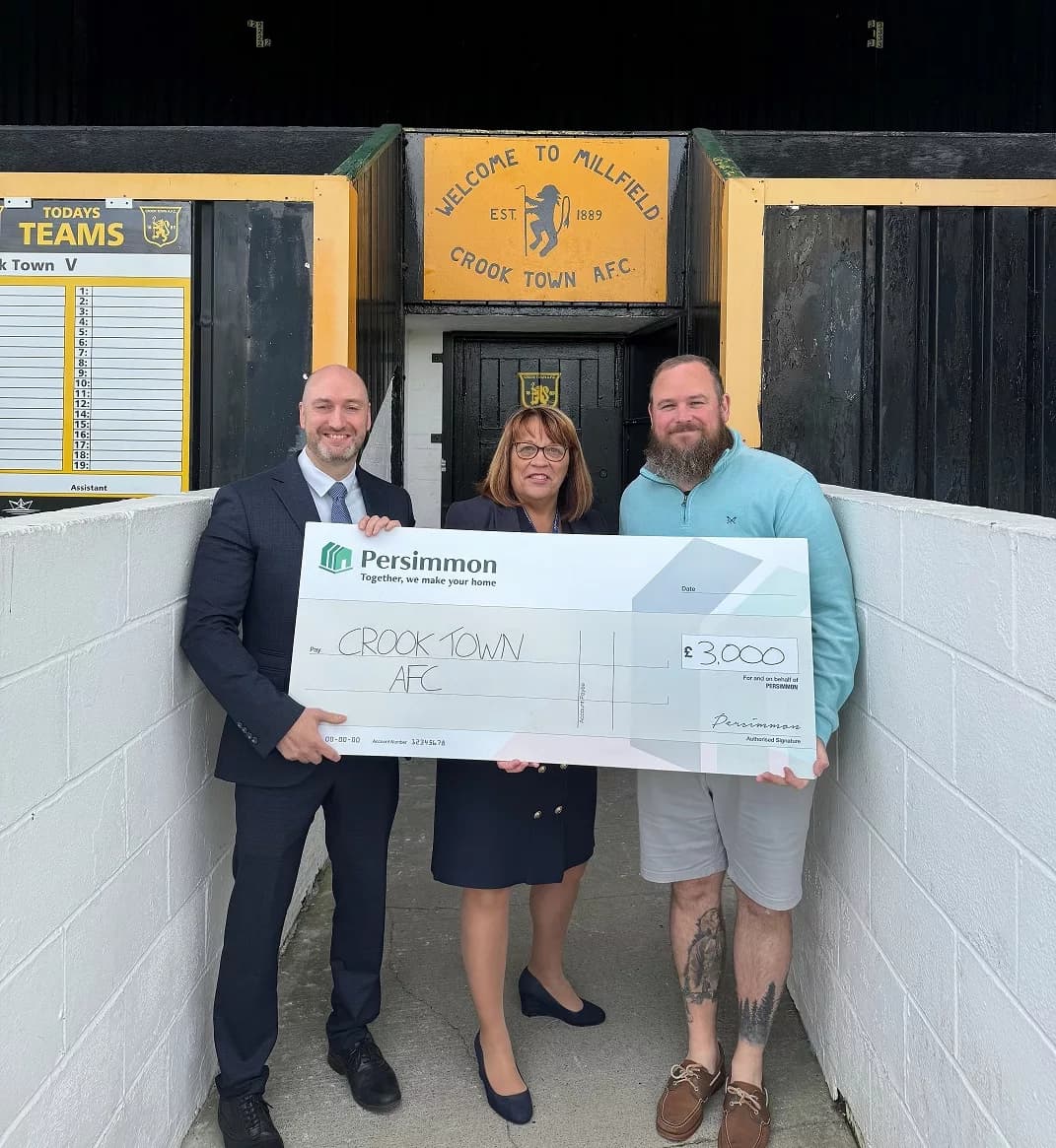 Pitch-Perfect Support: County Durham Football Club Receives £3,000 Boost from Local Housebuilder