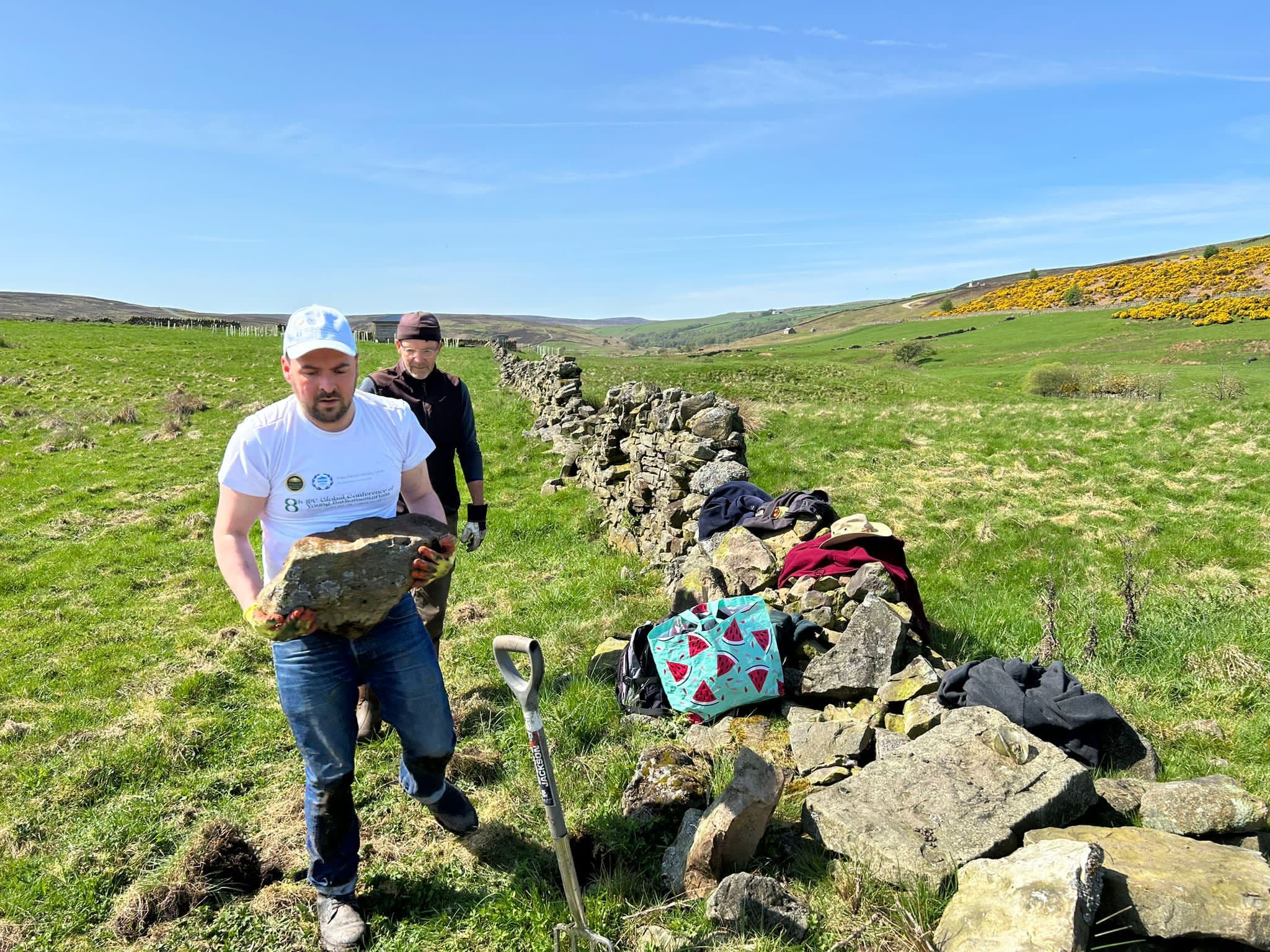 Richard Holden MP Embraces Ancient Craft: Trying His Hand at Dry stone Walling