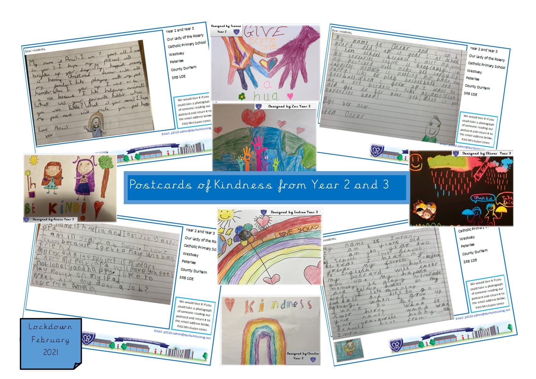 Schoolchildren Spreading Kindness Through Postcards Across Durham