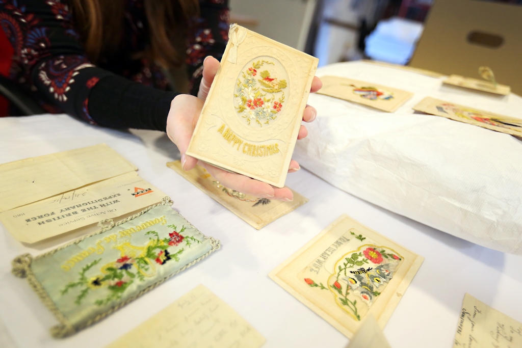 Embroidered WWI Christmas Cards Donated to Durham Record Office