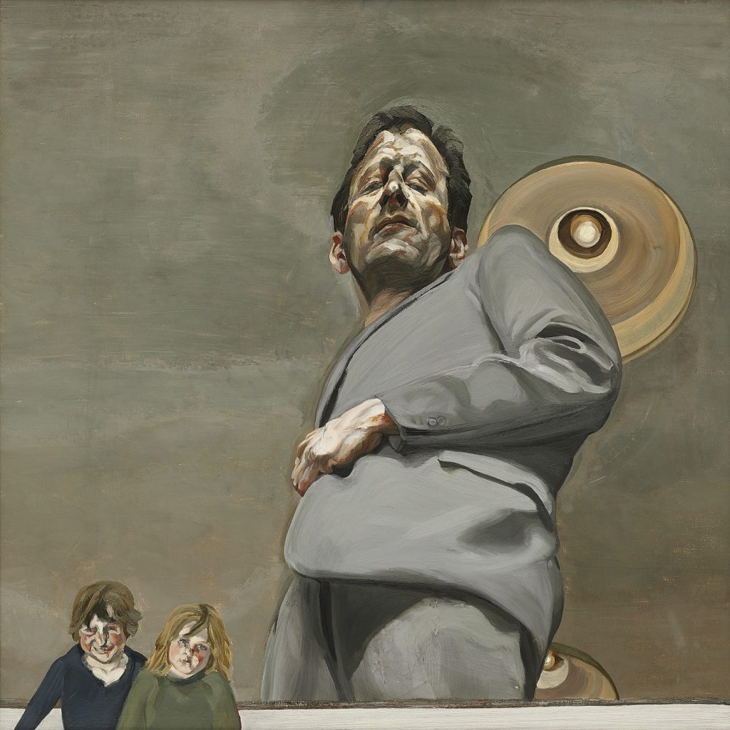 Reflection with Two Children (Self Portrait), 1965 (oil on canvas)
