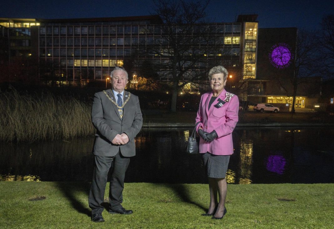 Portrait of HM The Queen Projected onto County Hall