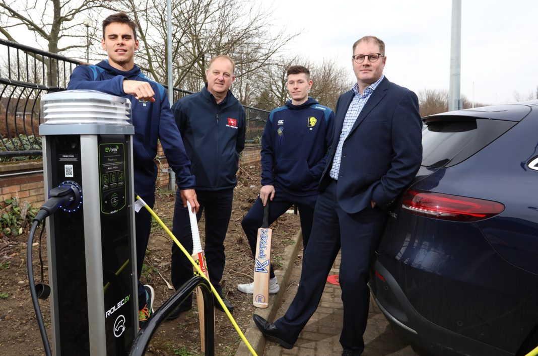 Durham Cricketers with New Electric Car Charging Infrastructure