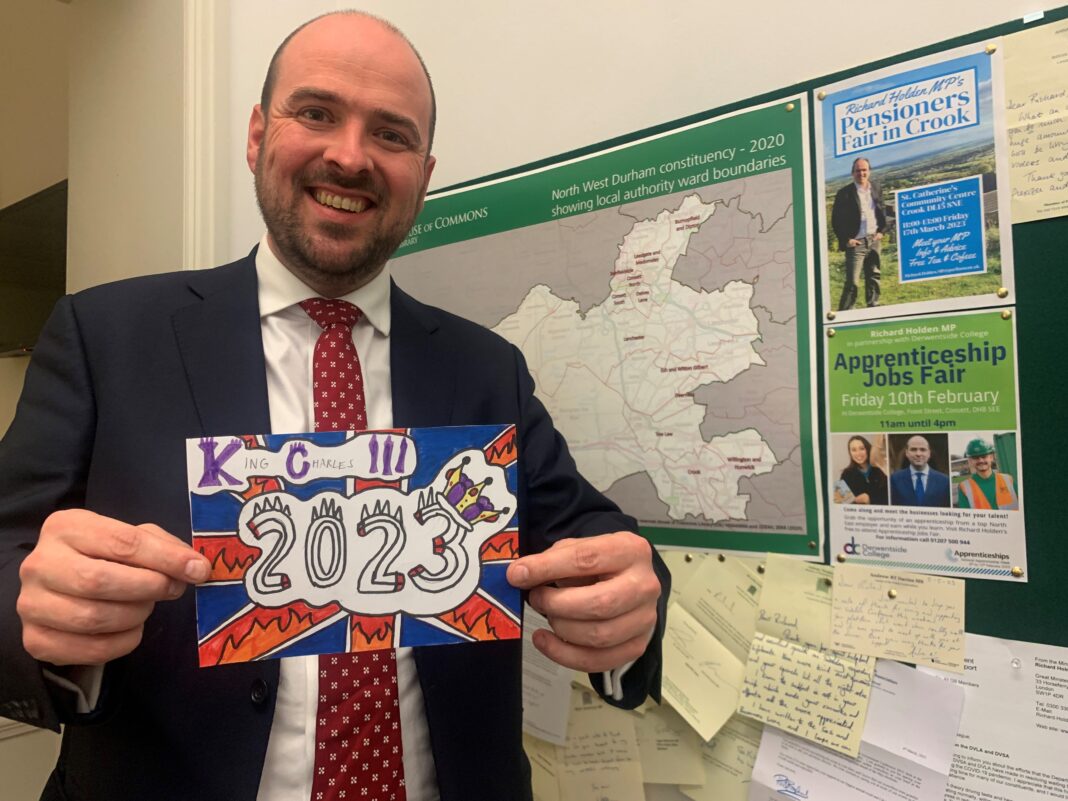 North West Durham MP Richard Holden crowns winner of Coronation card competition
