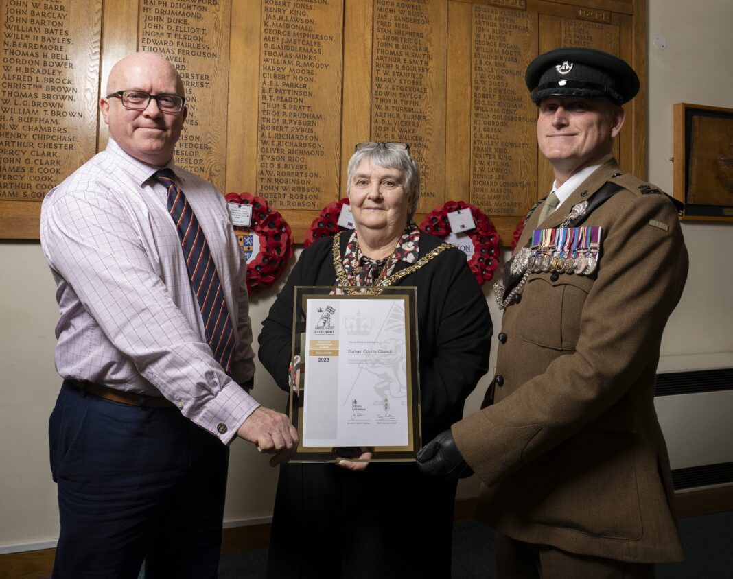Durham County Council Honored with MOD Gold Award for Armed Forces Support